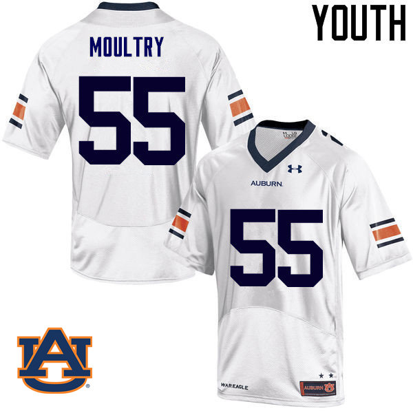 Youth Auburn Tigers #55 T.D. Moultry College Football Jerseys Sale-White
